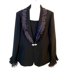 Ella Belle New York Black 2-pc Shell & Blazer Set Size 10 Career Business Casual